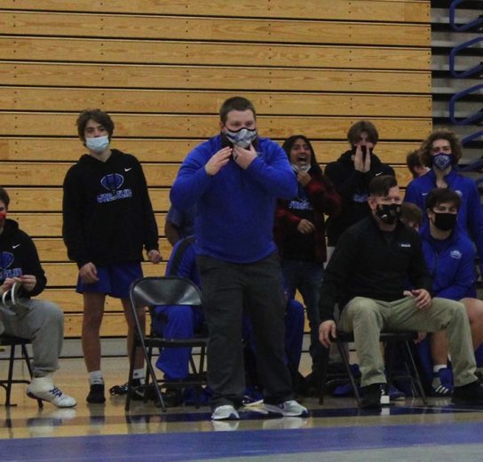 Coach Brobst encouraging his team