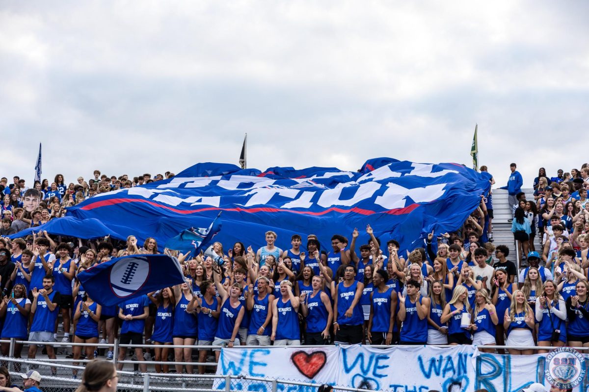 Abigail's remembrance banner is raised in a game against Carroll on August 22, 2025.