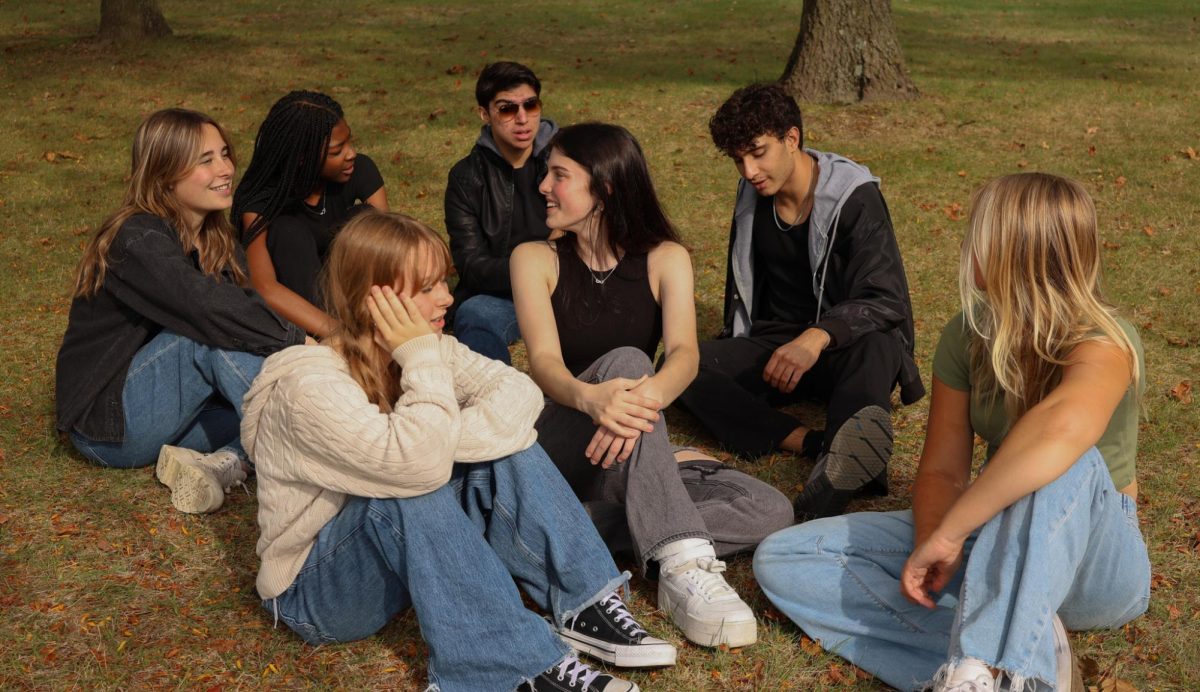 Cast of Olio Road Productions' film "11:17" talk on set.