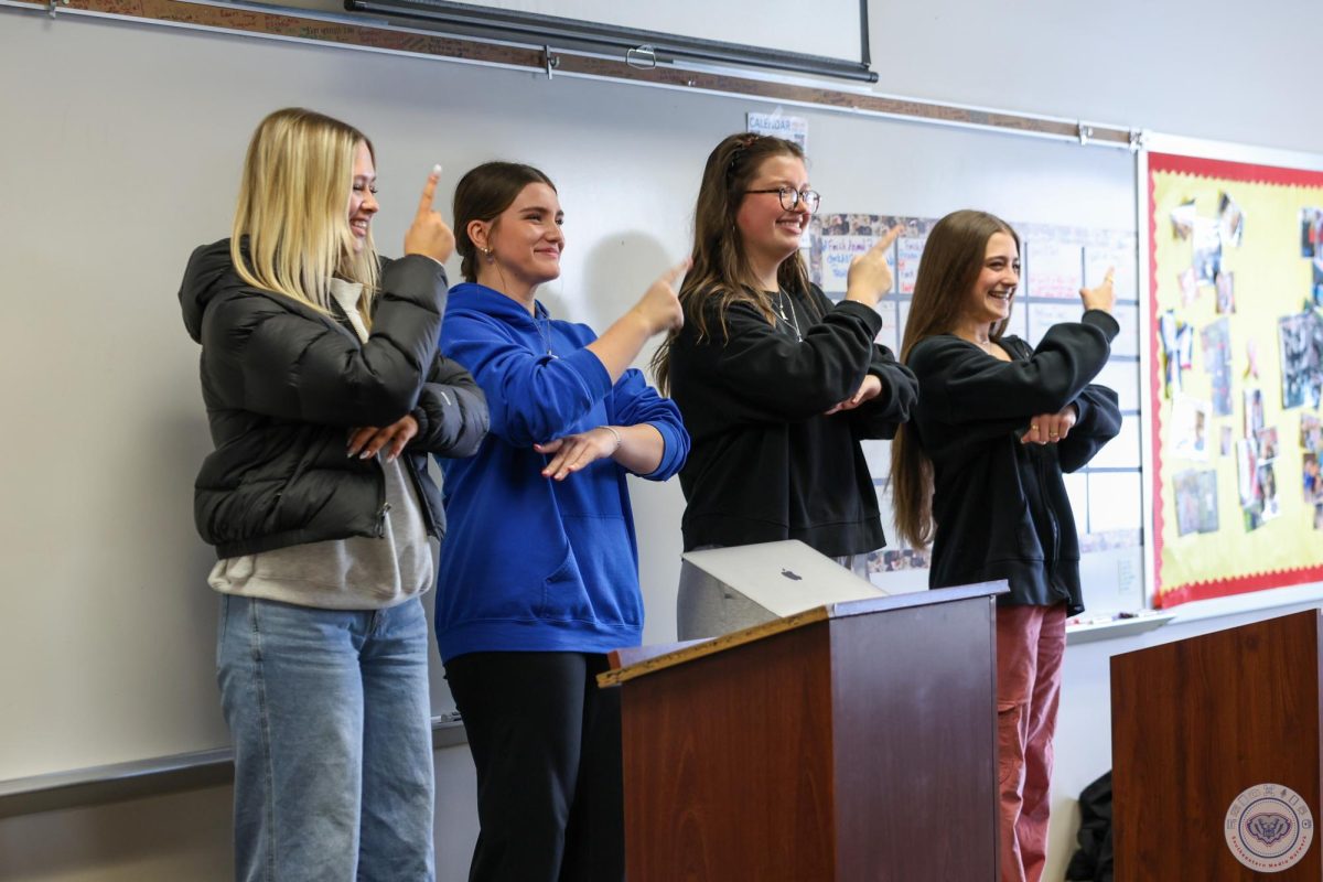ASL 2 class doing their song presentations